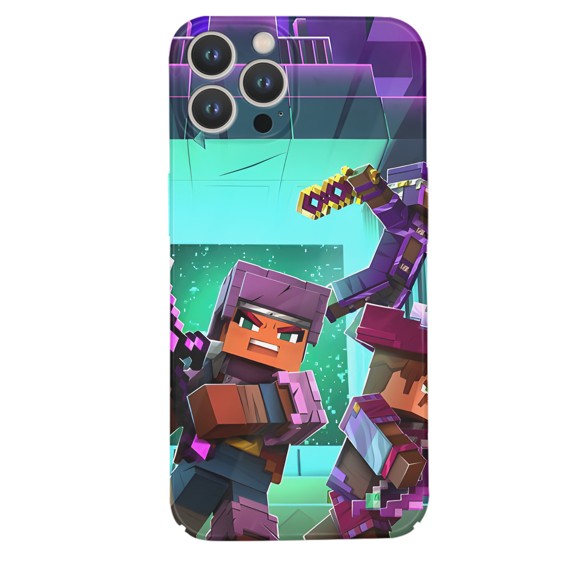 （画像用） マインクラフト ブロックの世界 Minecraft MC Block world 【iPhone 14シリーズ対応】ハードケース